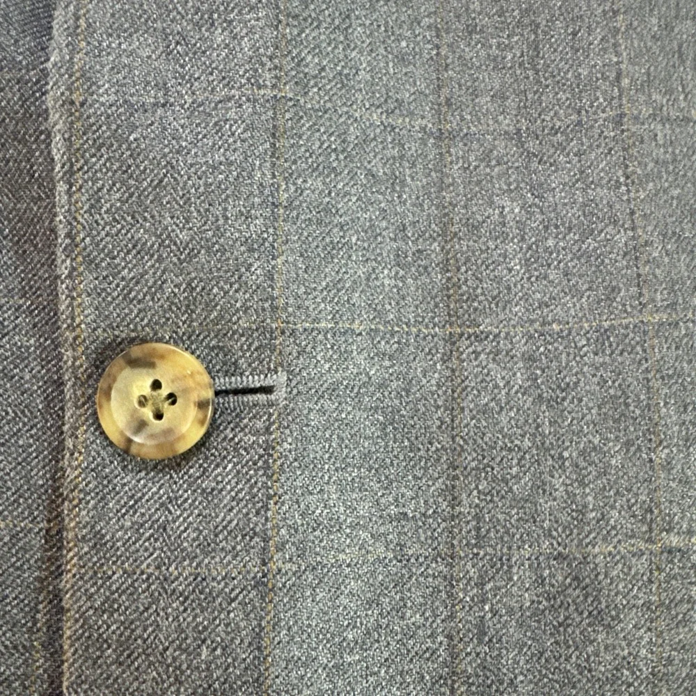 Oscar De La Renta Blazer Mens Sz 44R Blue‎ Plaid Silk Wool Sport Coat Jacket